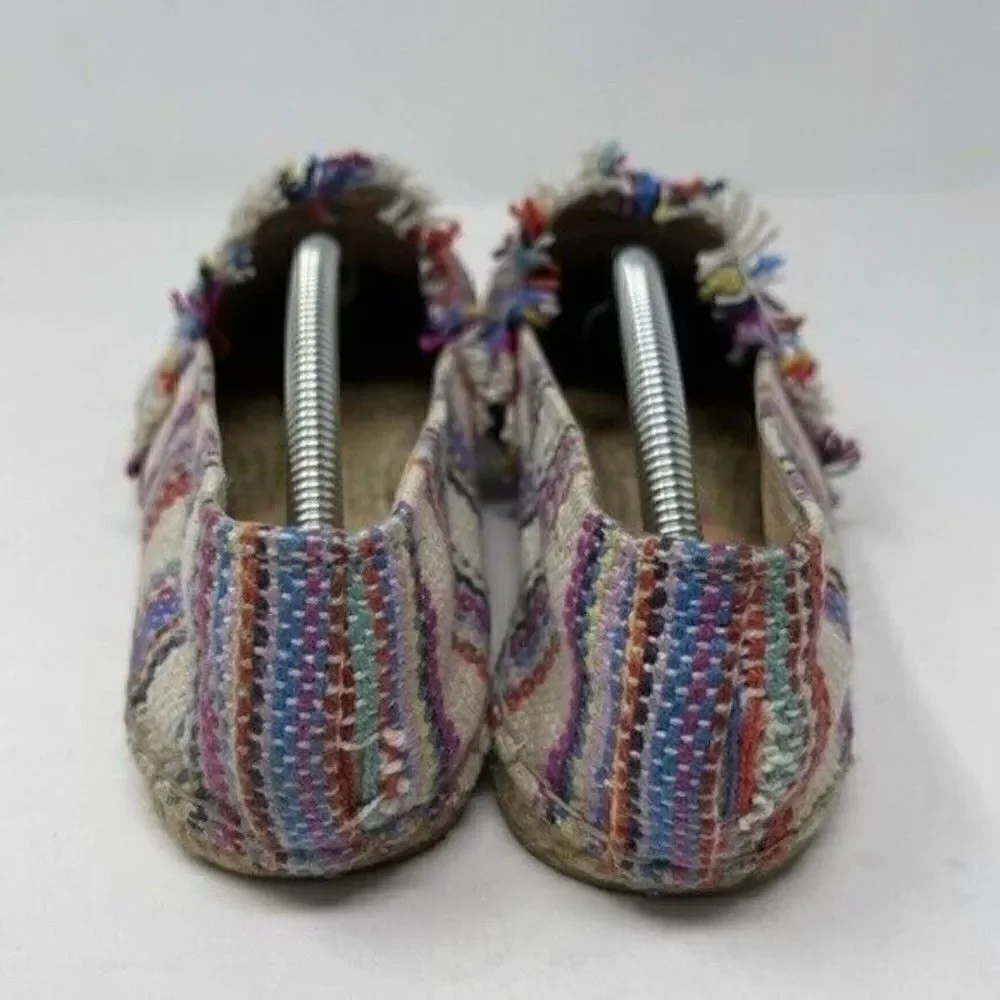 Loeffler Randall flat colorful espadrilles 7B BoxW striped canvas and leather